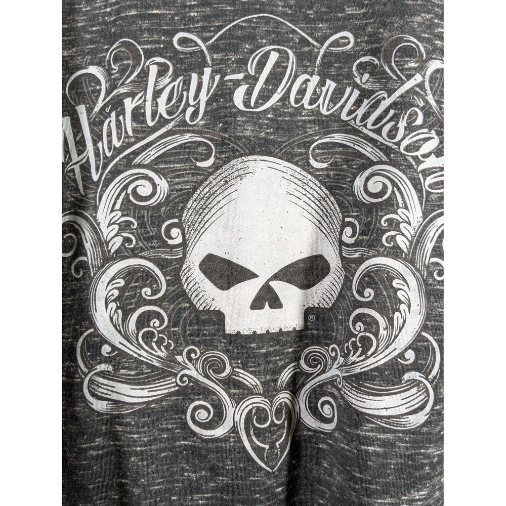 Harley Davidson Women's Tank Top S Scull Motorcycle Biker Boston Grunge Goth - Picture 2 of 7